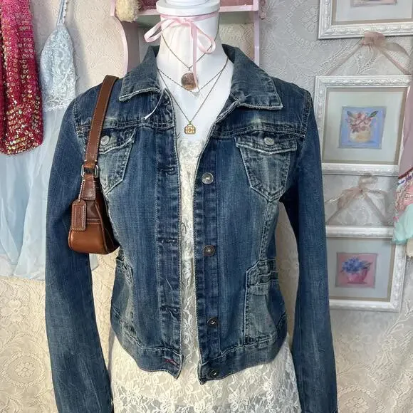 y2k distressed aeropostale denim jacket - Picture 3 of 5